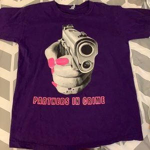 A detailed purple medium shirt. Size Medium. Worn twice.